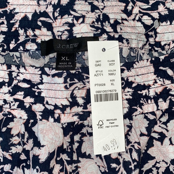 JCrew Cotton Floral Tank Top XL - Picture 6 of 8